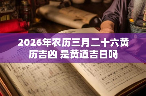 2026年农历三月二十六黄历吉凶 是黄道吉日吗