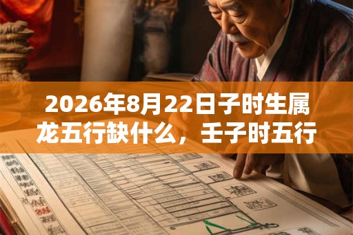 2026年8月22日子时生属龙五行缺什么，壬子时五行缺什么