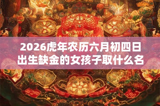 2026虎年农历六月初四日出生缺金的女孩子取什么名字好？