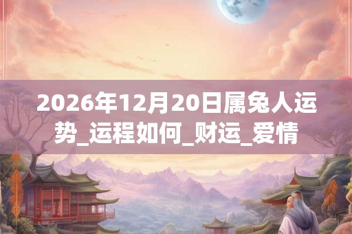 2026年12月20日属兔人运势_运程如何_财运_爱情