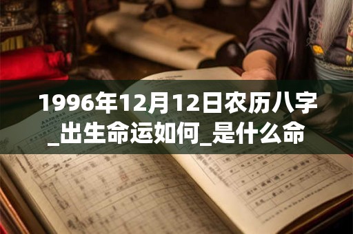 1996年12月12日农历八字_出生命运如何_是什么命