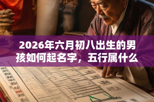 2026年六月初八出生的男孩如何起名字，五行属什么