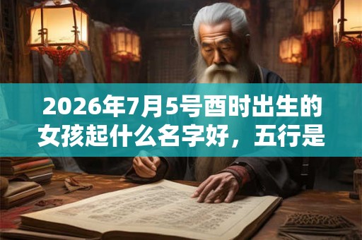 2026年7月5号酉时出生的女孩起什么名字好，五行是什么？
