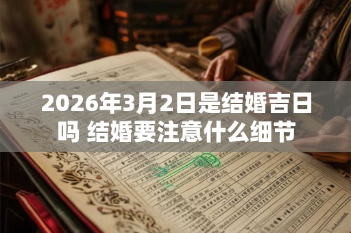 2026年3月2日是结婚吉日吗 结婚要注意什么细节