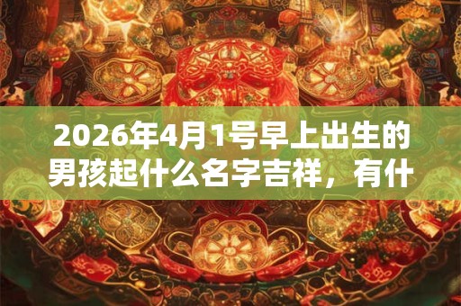 2026年4月1号早上出生的男孩起什么名字吉祥，有什么名字推荐？