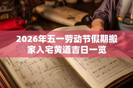 2026年五一劳动节假期搬家入宅黄道吉日一览