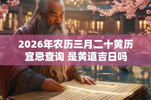 2026年农历三月二十黄历宜忌查询 是黄道吉日吗