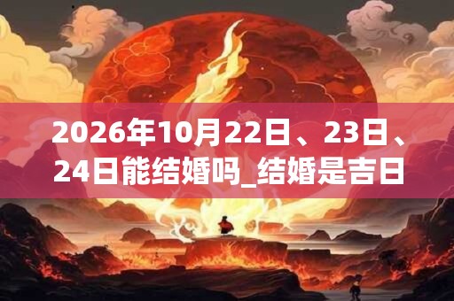 2026年10月22日、23日、24日能结婚吗_结婚是吉日吗
