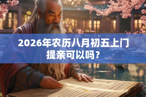 2026年农历八月初五上门提亲可以吗？