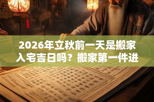 2026年立秋前一天是搬家入宅吉日吗？搬家第一件进门的东西？