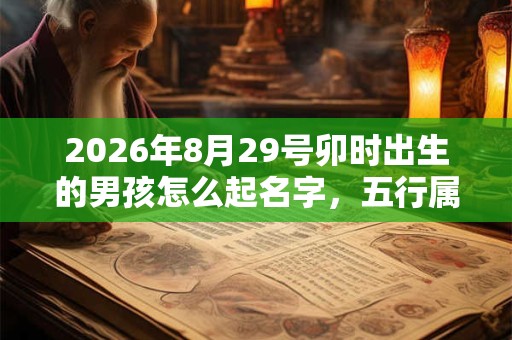 2026年8月29号卯时出生的男孩怎么起名字，五行属什么
