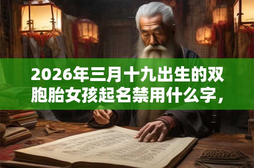 2026年三月十九出生的双胞胎女孩起名禁用什么字，五行属什么
