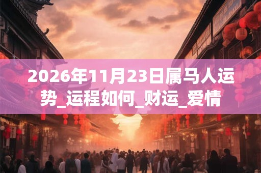 2026年11月23日属马人运势_运程如何_财运_爱情