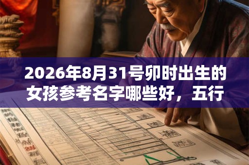 2026年8月31号卯时出生的女孩参考名字哪些好，五行属什么