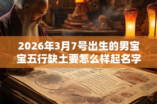 2026年3月7号出生的男宝宝五行缺土要怎么样起名字