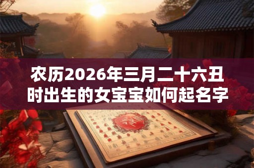 农历2026年三月二十六丑时出生的女宝宝如何起名字有特色，五行属什么