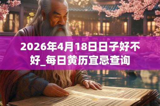2026年4月18日日子好不好_每日黄历宜忌查询