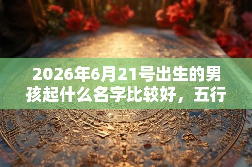 2026年6月21号出生的男孩起什么名字比较好，五行属什么