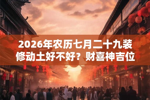 2026年农历七月二十九装修动土好不好？财喜神吉位在哪？