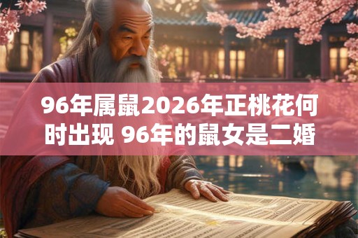 96年属鼠2026年正桃花何时出现 96年的鼠女是二婚命吗