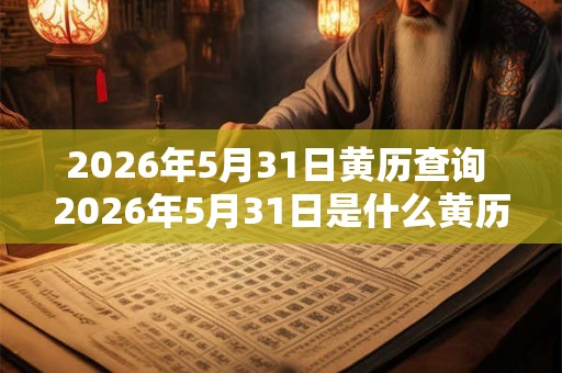 2026年5月31日黄历查询 2026年5月31日是什么黄历