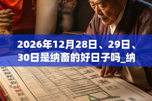 2026年12月28日、29日、30日是纳畜的好日子吗_纳畜可以吗