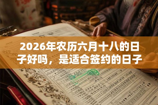 2026年农历六月十八的日子好吗，是适合签约的日子吗？