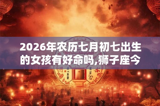 2026年农历七月初七出生的女孩有好命吗,狮子座今年财运怎样