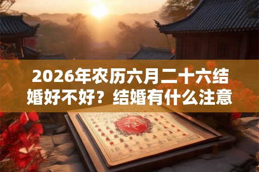 2026年农历六月二十六结婚好不好？结婚有什么注意事项？