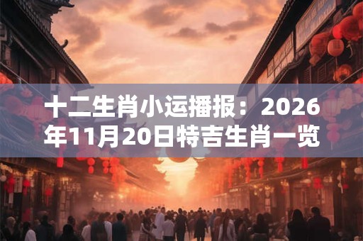 十二生肖小运播报：2026年11月20日特吉生肖一览表