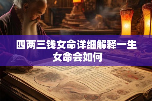 四两三钱女命详细解释一生 女命会如何