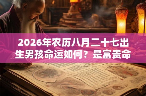 2026年农历八月二十七出生男孩命运如何？是富贵命吗？
