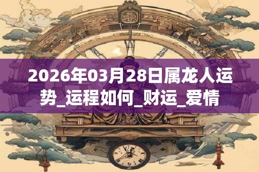 2026年03月28日属龙人运势_运程如何_财运_爱情