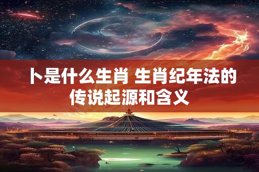 卜是什么生肖 生肖纪年法的传说起源和含义
