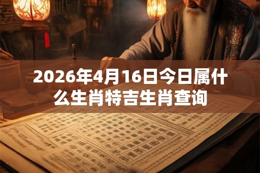 2026年4月16日今日属什么生肖特吉生肖查询