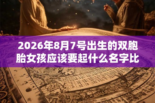 2026年8月7号出生的双胞胎女孩应该要起什么名字比较好，五行属什么？