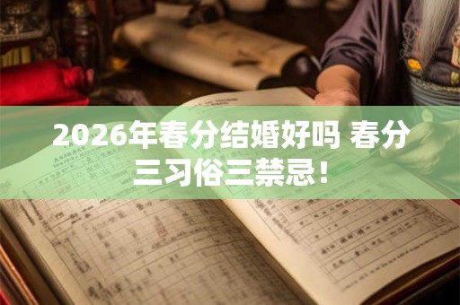 2026年春分结婚好吗 春分三习俗三禁忌！