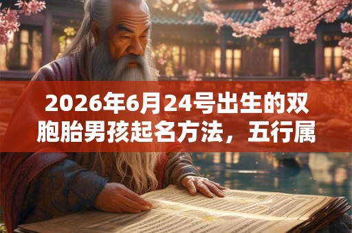 2026年6月24号出生的双胞胎男孩起名方法，五行属什么