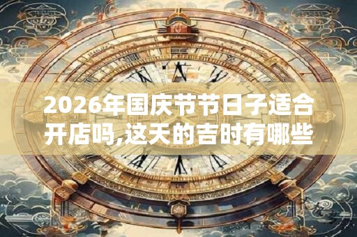 2026年国庆节节日子适合开店吗,这天的吉时有哪些？