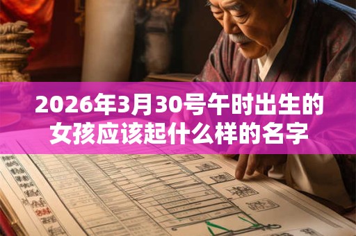 2026年3月30号午时出生的女孩应该起什么样的名字