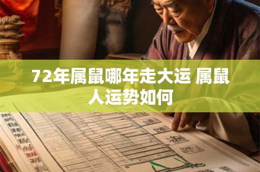 72年属鼠哪年走大运 属鼠人运势如何