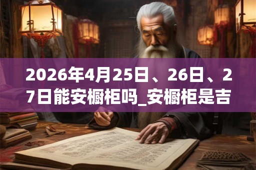2026年4月25日、26日、27日能安橱柜吗_安橱柜是吉日吗
