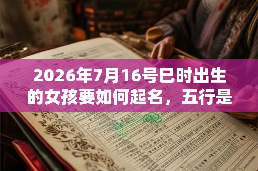 2026年7月16号巳时出生的女孩要如何起名，五行是什么？