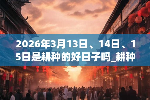 2026年3月13日、14日、15日是耕种的好日子吗_耕种可以吗
