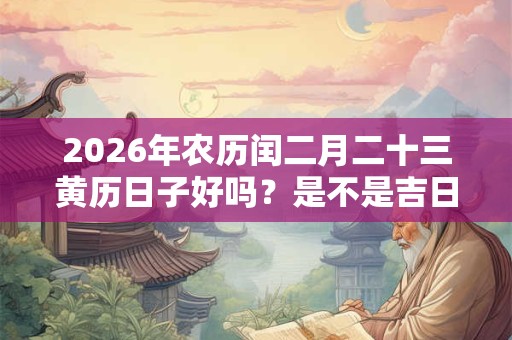 2026年农历闰二月二十三黄历日子好吗？是不是吉日？