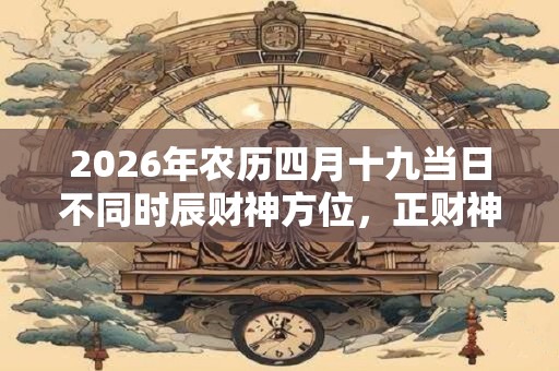 2026年农历四月十九当日不同时辰财神方位，正财神是谁？