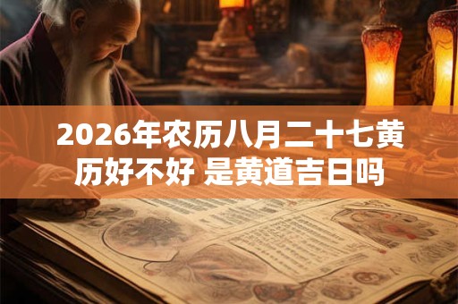 2026年农历八月二十七黄历好不好 是黄道吉日吗