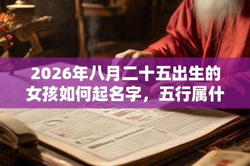 2026年八月二十五出生的女孩如何起名字，五行属什么