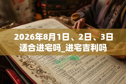 2026年8月1日、2日、3日适合进宅吗_进宅吉利吗