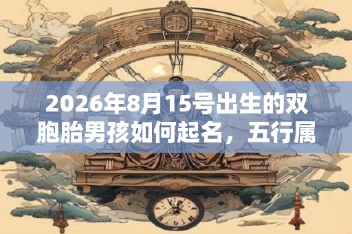 2026年8月15号出生的双胞胎男孩如何起名，五行属什么